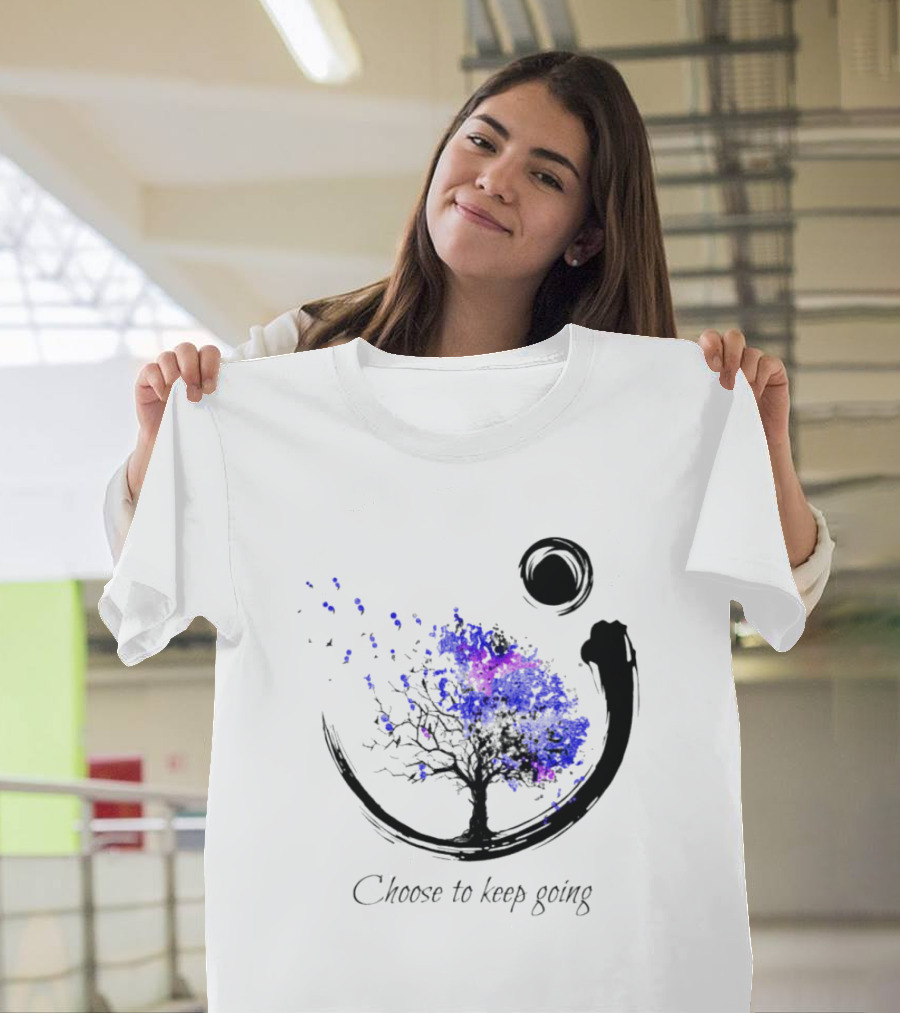 Choose To Keep Going Enso Tree With Splatter Art And Circle T-Shirt