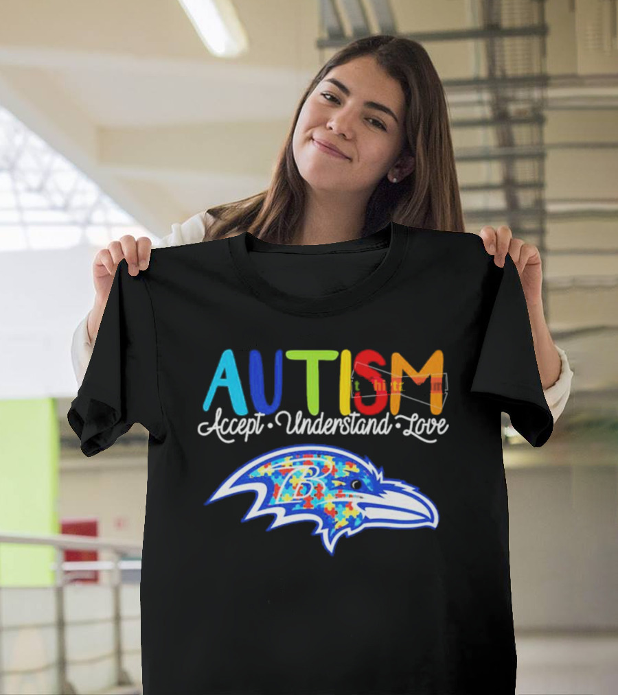 Baltimore Ravens NFL Autism Accept Understand Love Awareness T-Shirt