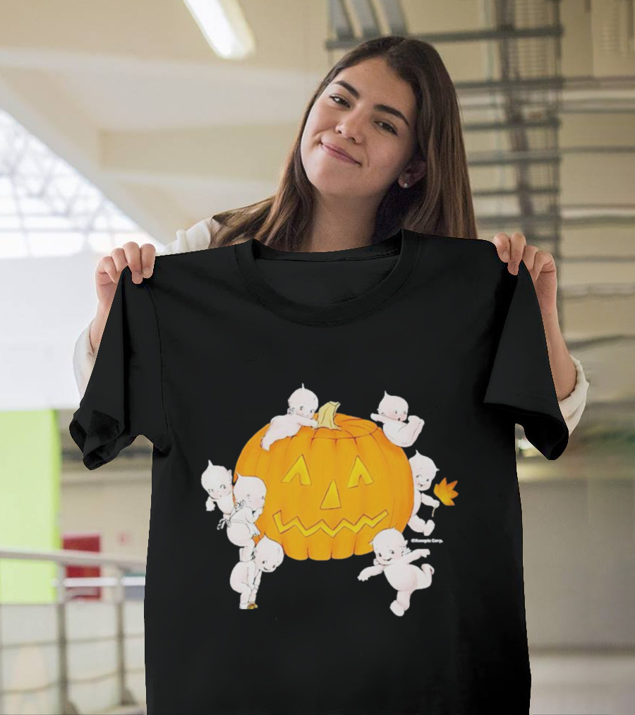 Just Peachy Halloween Kewpie Pumpkin Jack-O'-Lantern Playful Spirits T-Shirt
