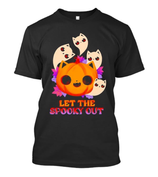 Let The Spooky Out Cute Pumpkin Halloween Ghosts T-Shirt