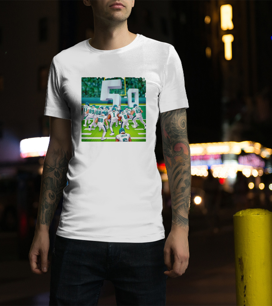 5-0 Brotherly Shove Undefeated Philadelphia Eagles Team Formation T-Shirt