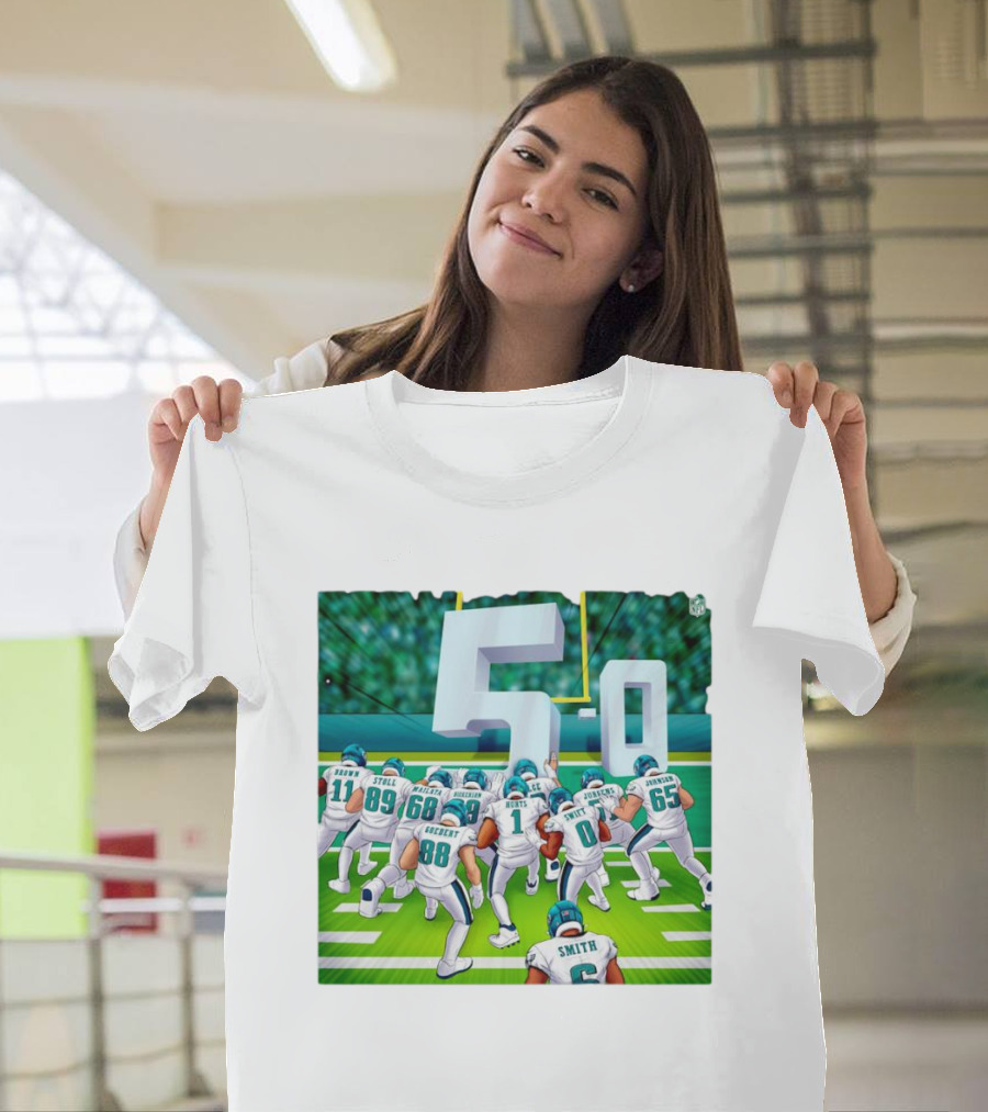 5-0 Brotherly Shove Undefeated Philadelphia Eagles Team Formation T-Shirt