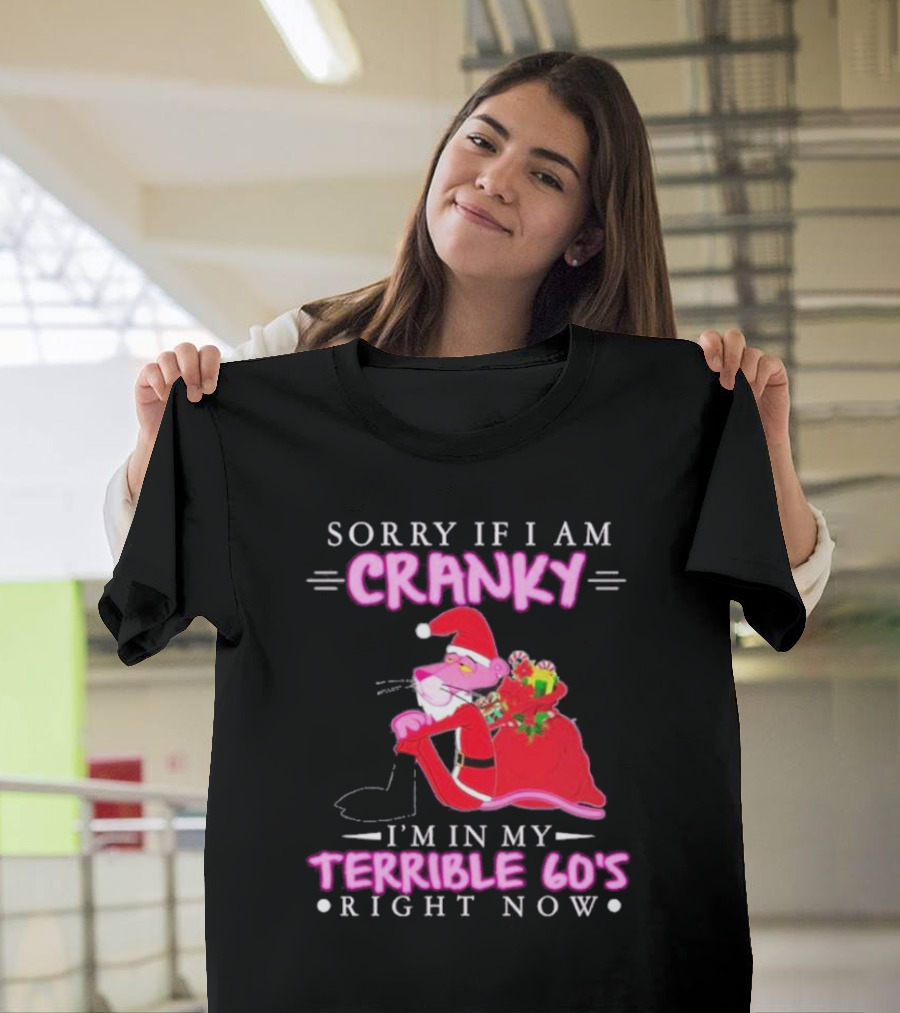 Sorry If I Am Cranky Pink Panther Santa I'm In My Terrible 60's Right Now T-Shirt