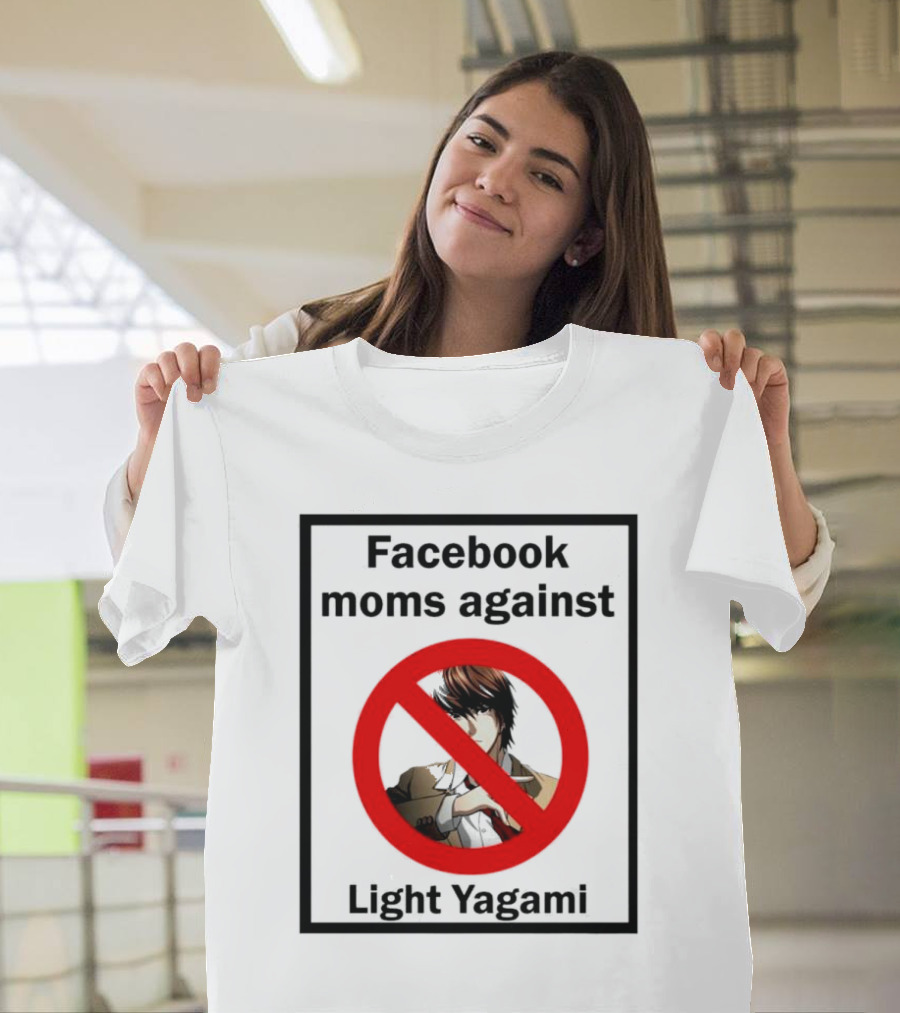 Facebook Moms Against Light Yagami Red No Symbol Anime Character T-Shirt