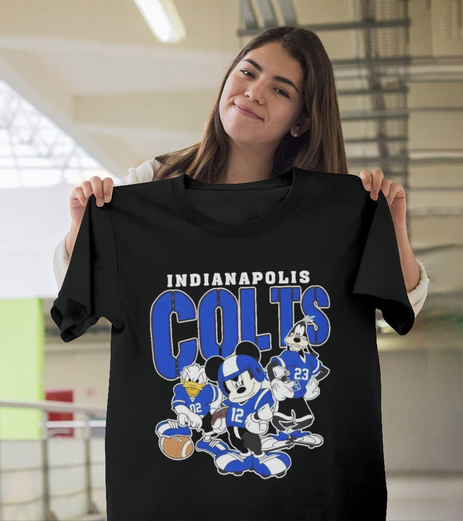 Indianapolis Colts Disney Mickey Donald Duck Goofy Football Team T-Shirt