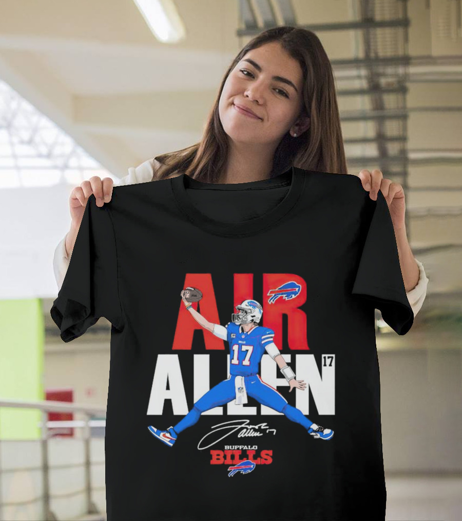 Josh Allen Air Buffalo Bills 17 Signature Football T-Shirt