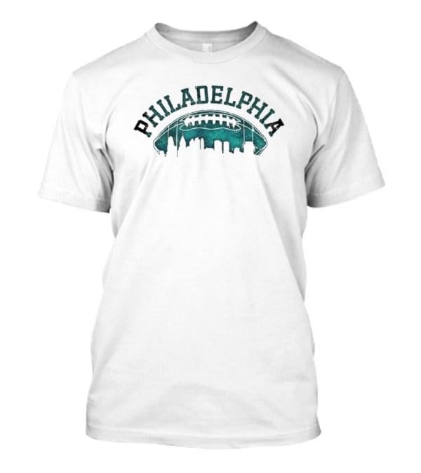 Philadelphia Football Skyline With Football Arch T-Shirt