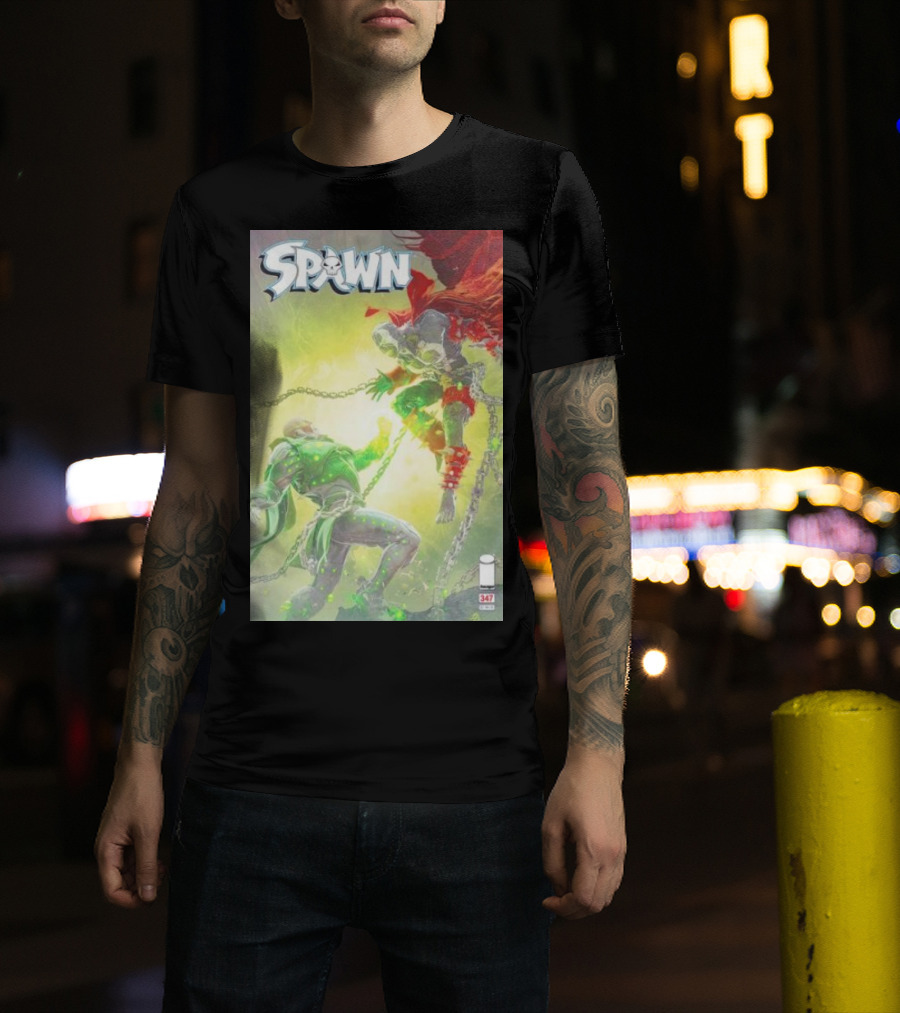 Spawn 347 Comic Cover Dark Hero Battle Chains T-Shirt