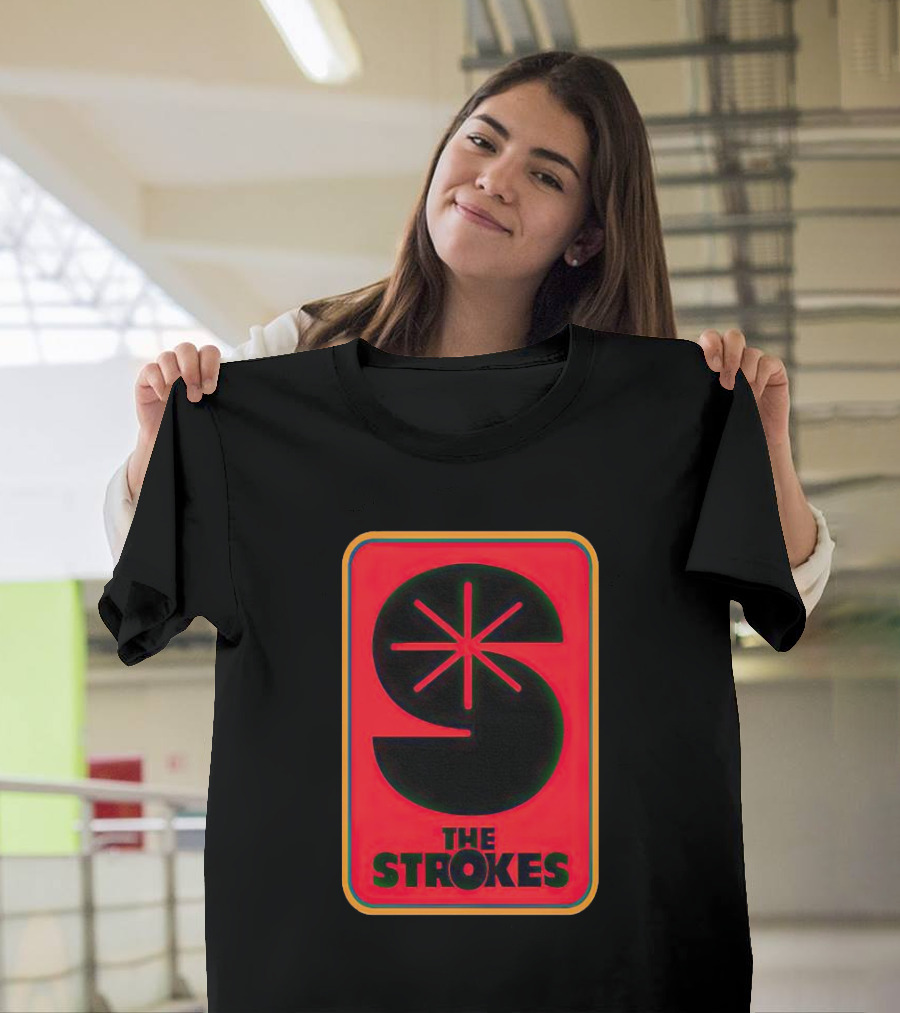 The Strokes Retro Logo Red Black Starburst T-Shirt