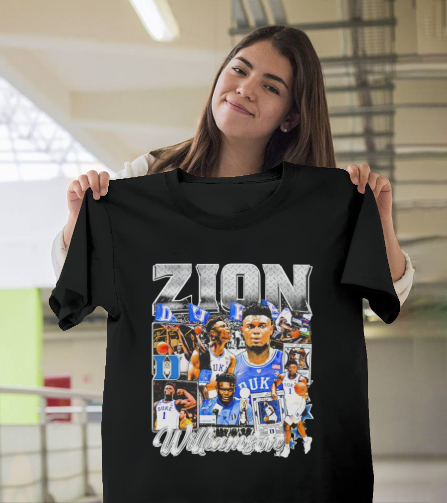 Zion Williamson Duke Blue Devils Collage Basketball Highlights T-Shirt