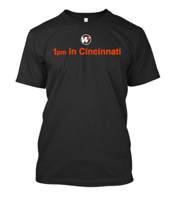 1pm In Cincinnati Football Motif With Tiger-Themed Emblem T-Shirt