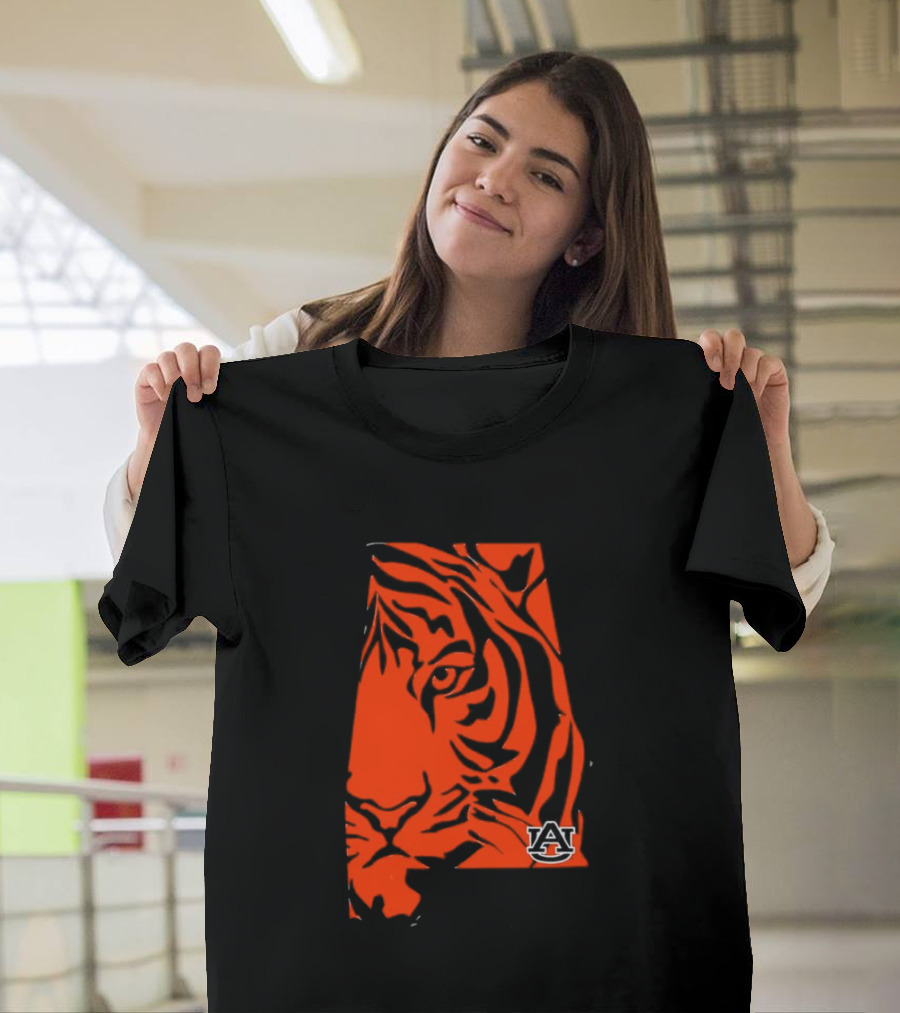Auburn Tigers A Logo With Striped Tiger Face T-Shirt