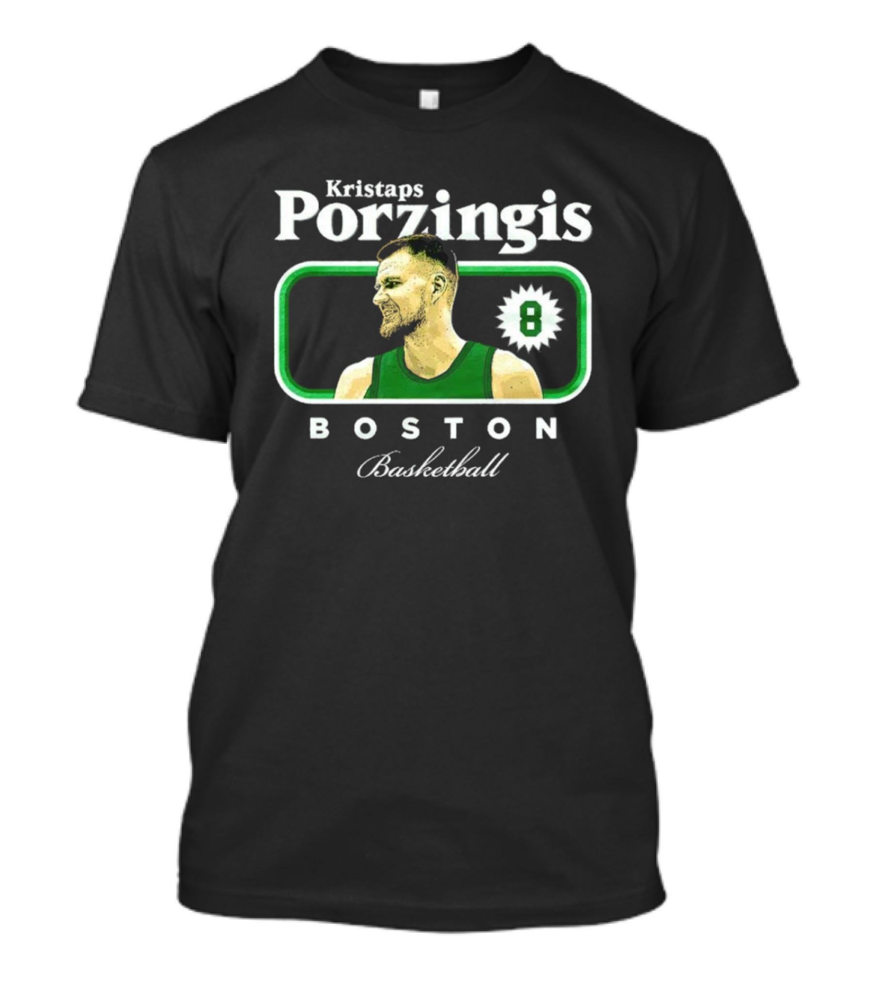 Kristaps Porzingis Boston Basketball Number 8 Cover T-Shirt