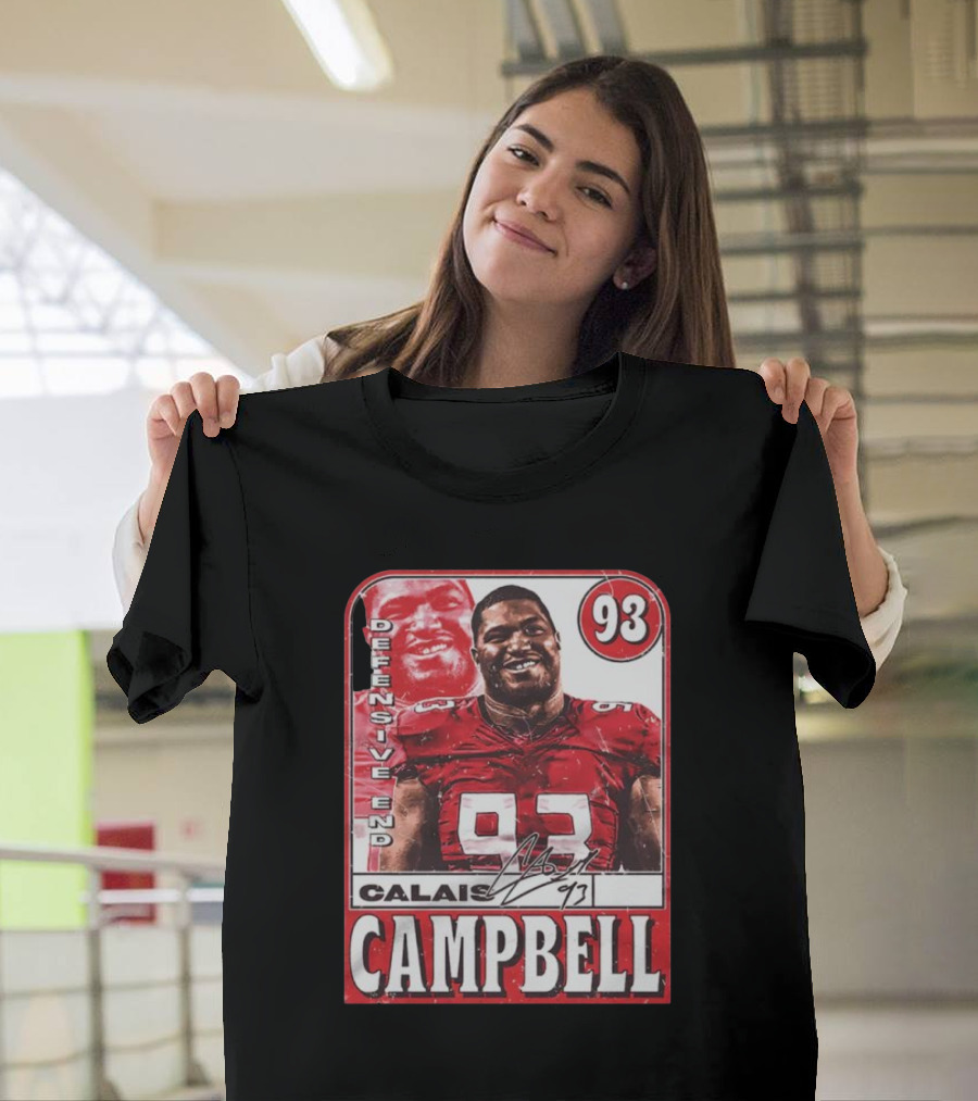 Defensive End Calais Campbell 93 Atlanta Football Card T-Shirt