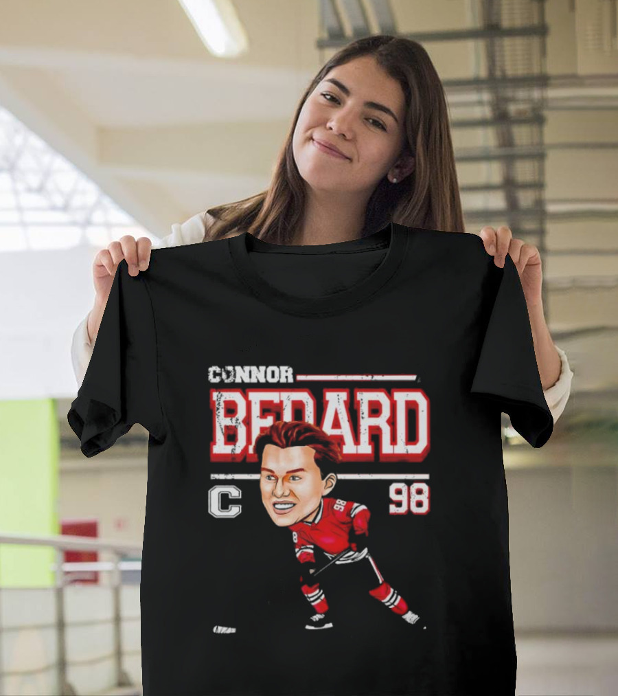Connor Bedard Chicago Cartoon Hockey 98 T-Shirt