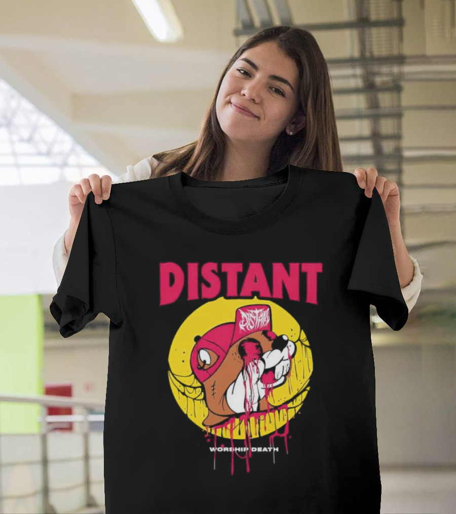 Distant Worship Death Melting Dog Graffiti Hat T-Shirt
