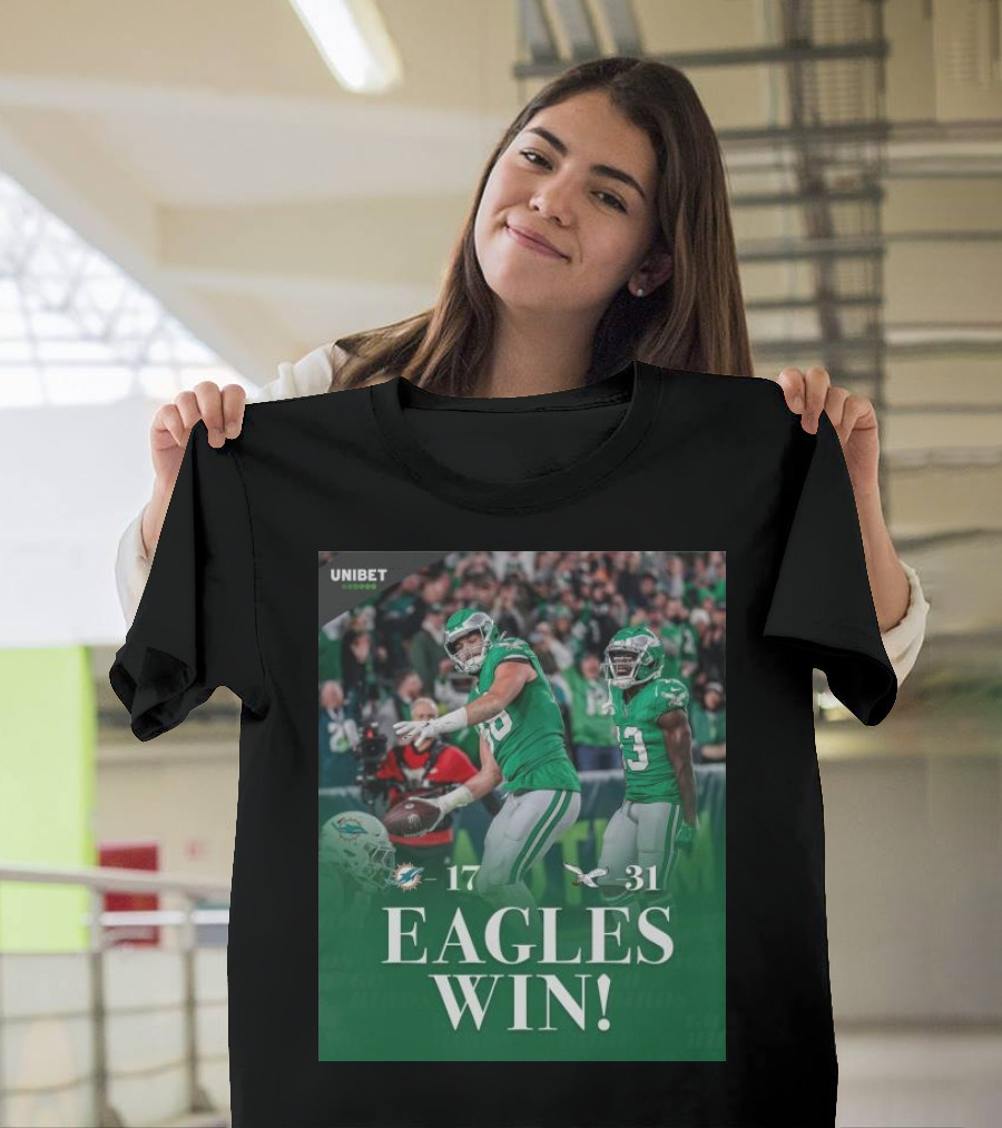 Eagles Win Over Dolphins 31-17 NFL Game Unibet Sports Highlight T-Shirt