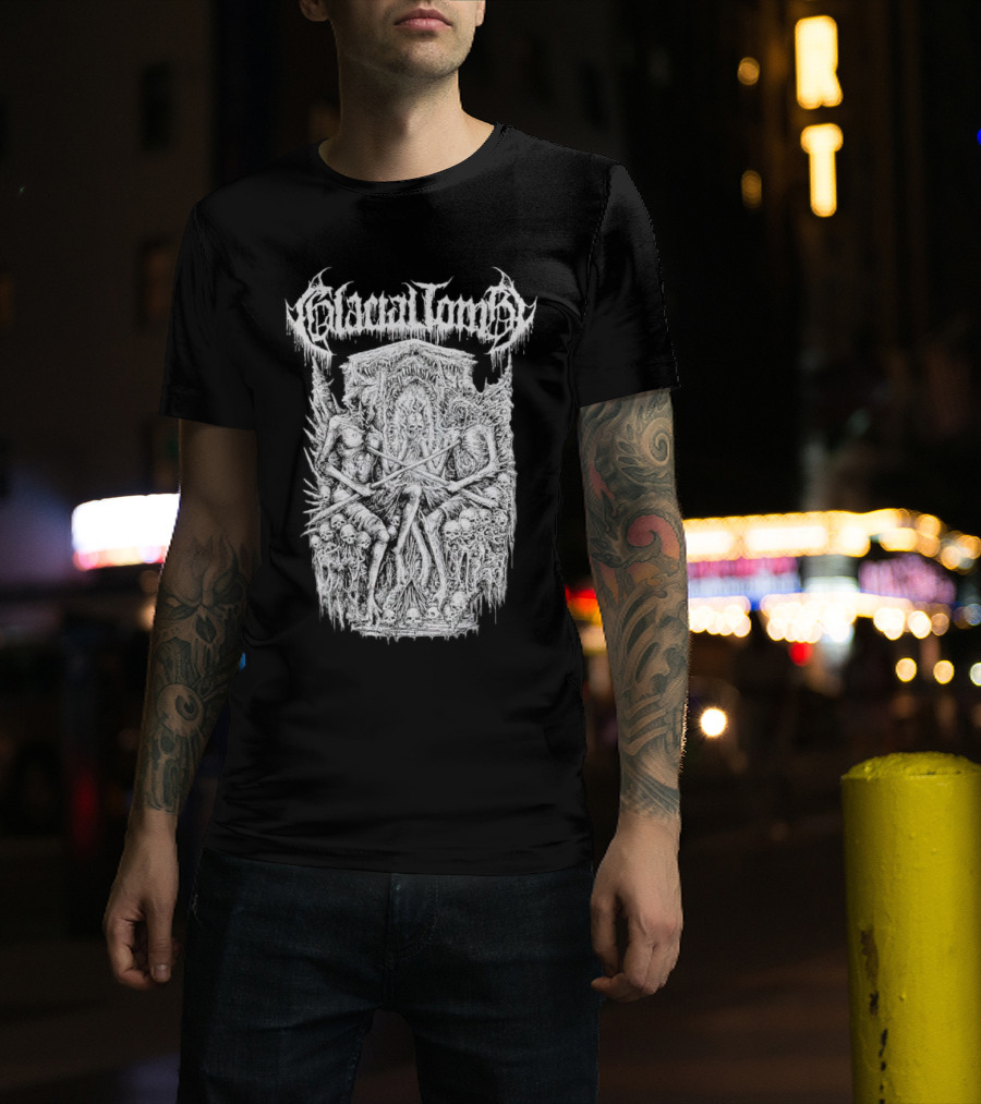 Glacial Tomb Skeletal Throne Of Skulls And Bones T-Shirt