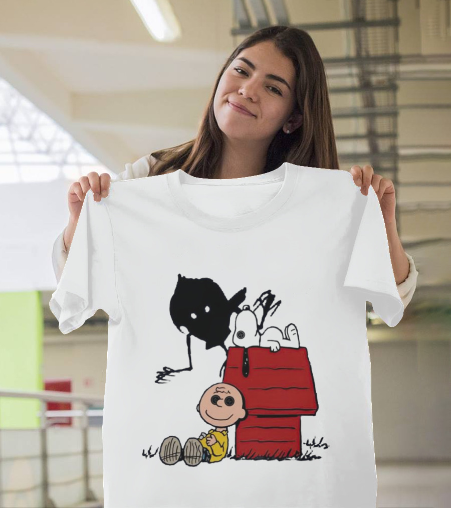 Charlie Brown Snoopy Woodstock Shadow Doghouse T-Shirt
