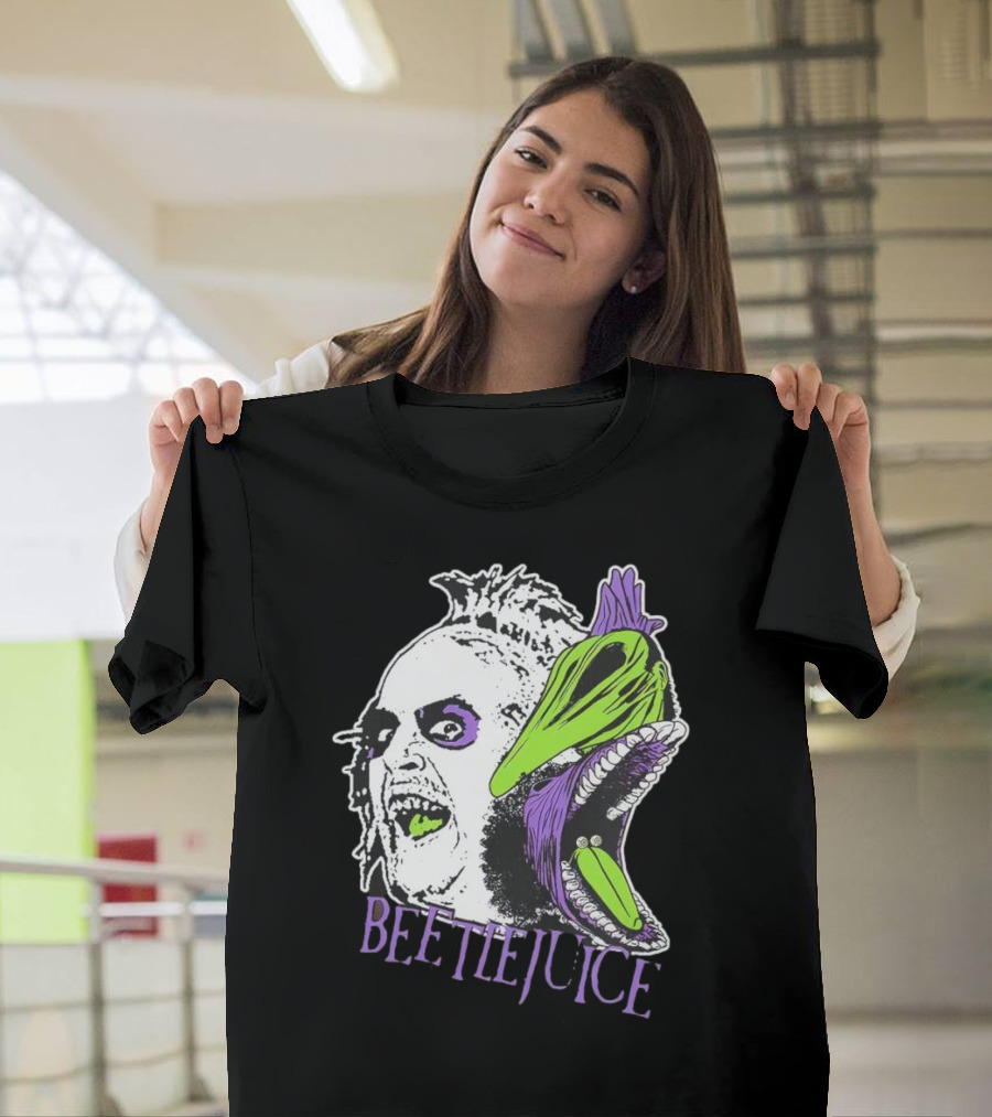 Beetlejuice Halloween Creature Mashup With Alligator Head T-Shirt