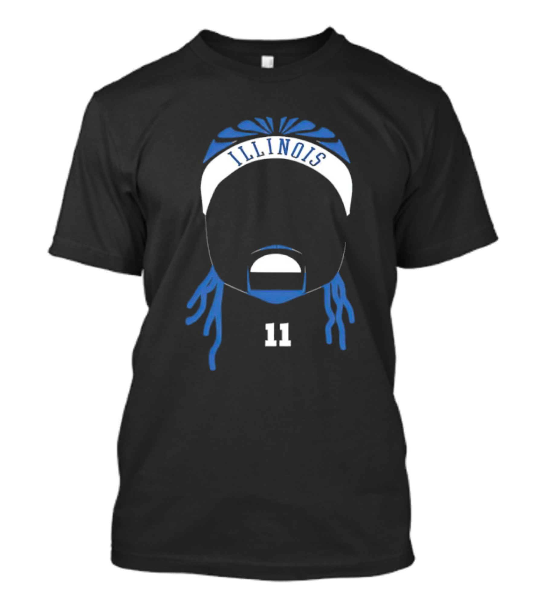 Dee Illinois Number 11 Basketball Icon Headband T-Shirt