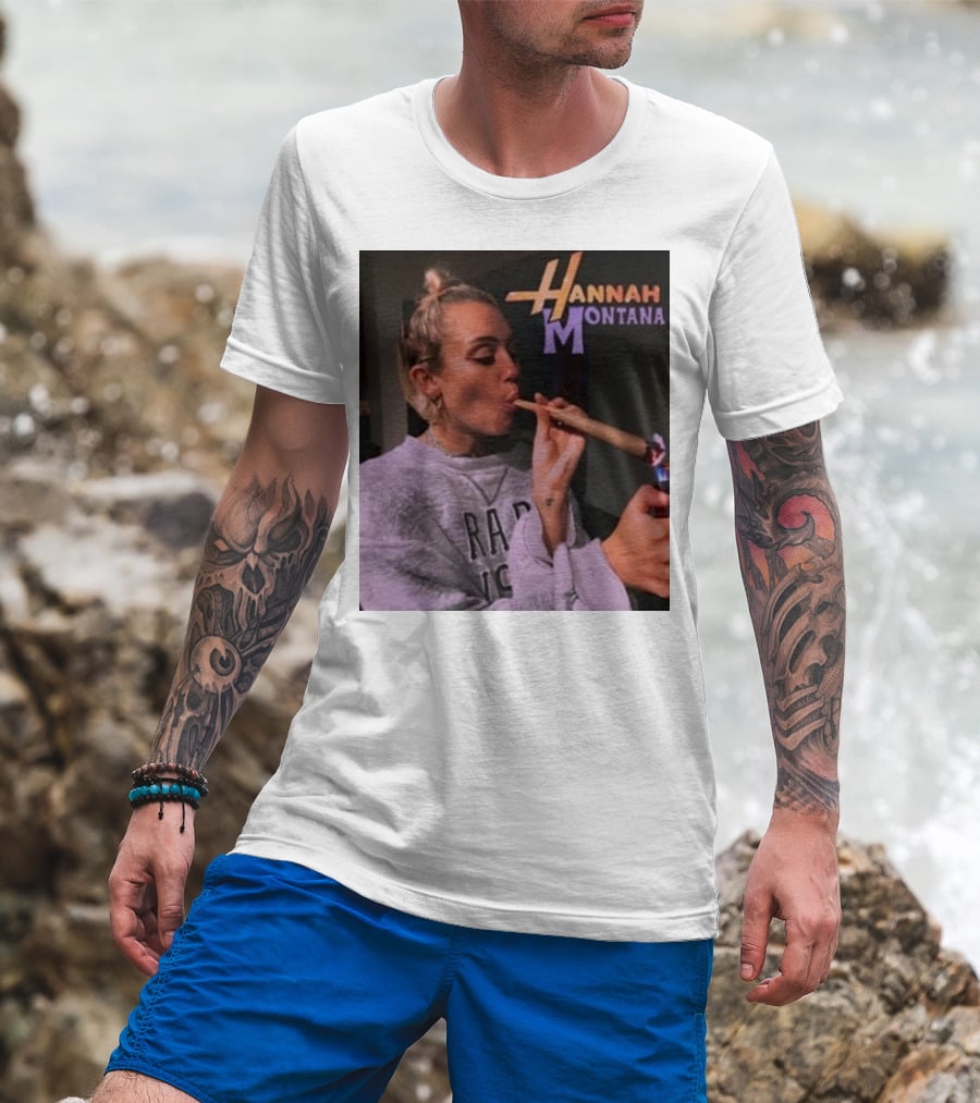 Disney Hannah Montana Smoking Weed Blunt T-Shirt