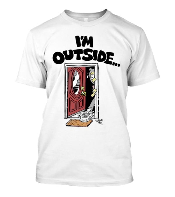 Frko I'm Outside Grim Reaper Door Comic T-Shirt