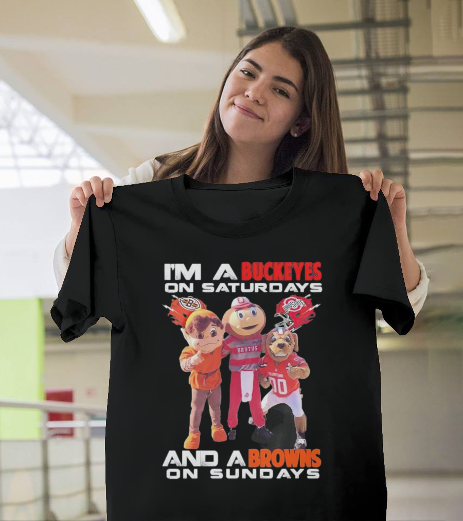 Buckeyes Brutus Saturdays Browns Sundays Mascots T-Shirt