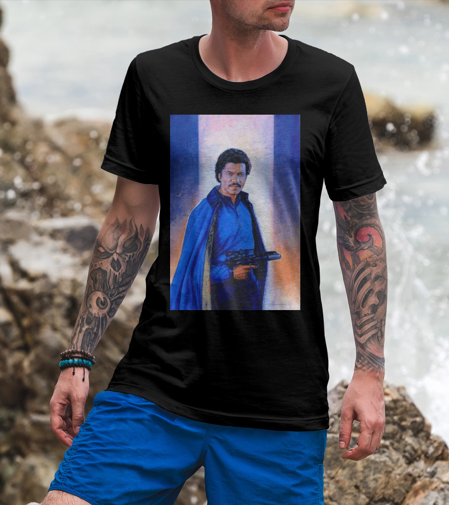 Lando Calrissian Holding Blaster Star Wars Character T-Shirt
