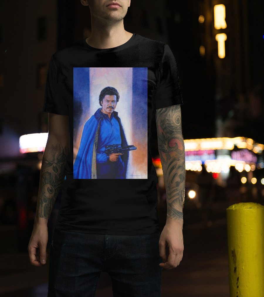 Lando Calrissian Holding Blaster Star Wars Character T-Shirt