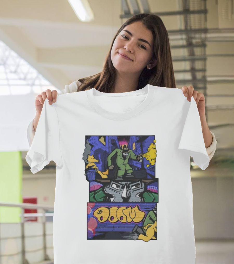 MF Doom Graffiti Comic Street Scene T-Shirt