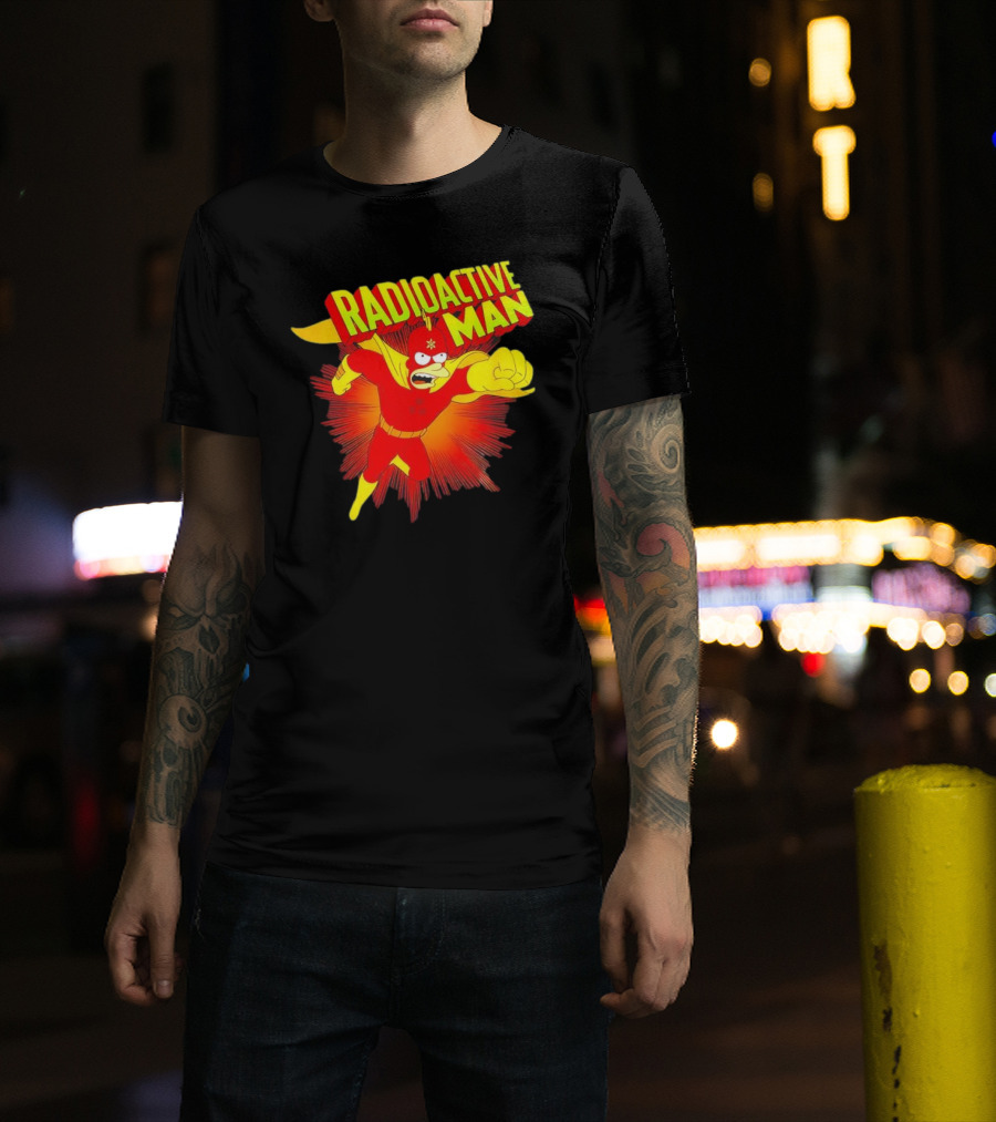 The Simpsons Radioactive Man Superhero Burst Action T-Shirt