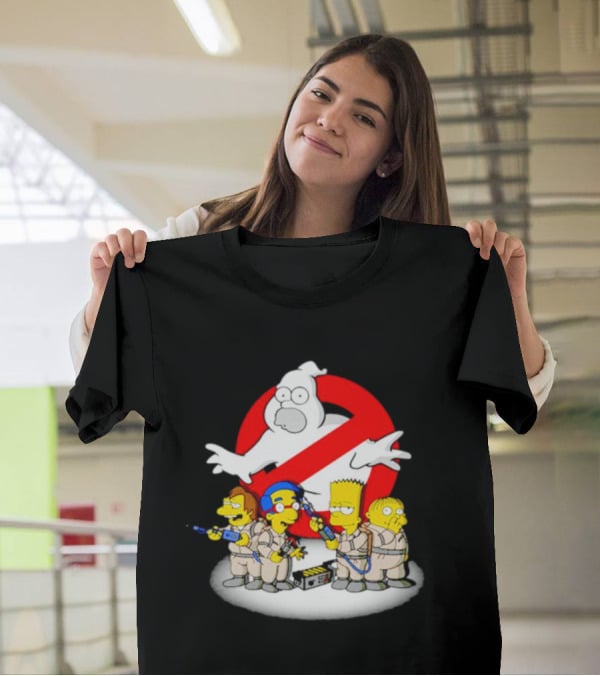 The Simpsons Bart And Friends Ghostbusters Crossover Homer No-Ghost T-Shirt