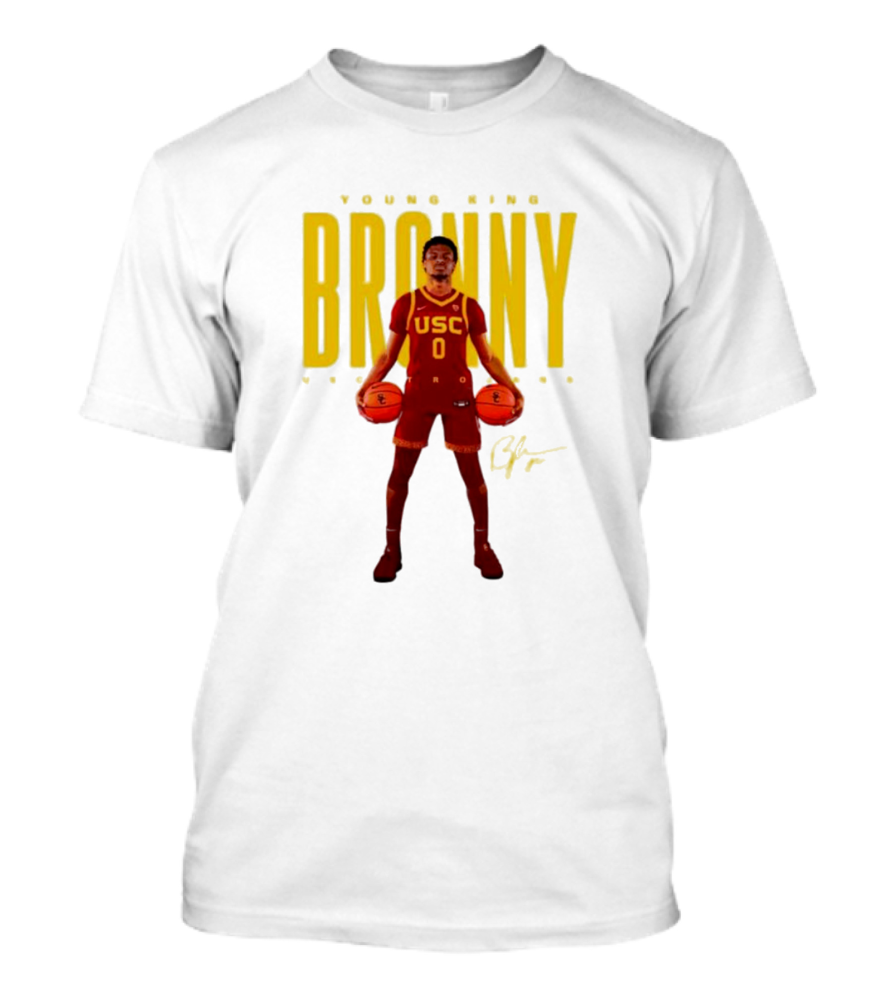Young King Bronny James USC Trojans 0 Signature T-Shirt