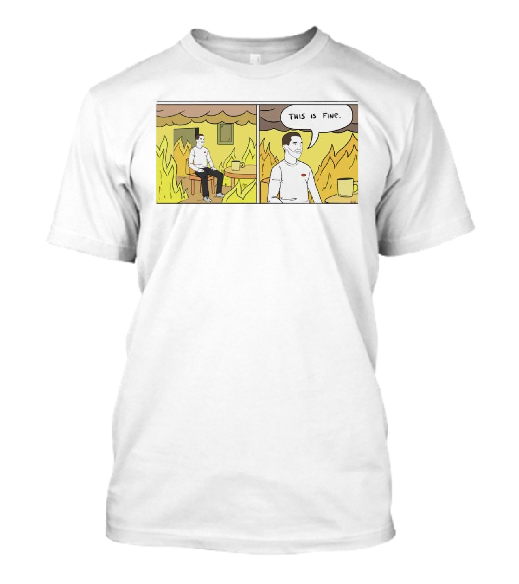 This Is Fine Fire Meme Comic Scene T-Shirt