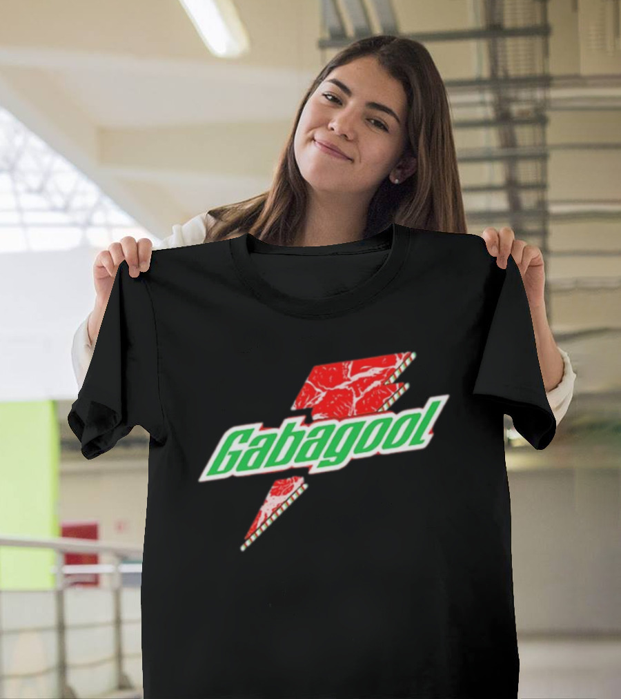 Gabagoolade Lightning Bolt Logo Meat Pattern Heavyweight T-Shirt