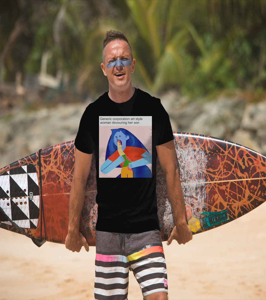 Generic Corporation Art Style Woman Devouring Her Son T-Shirt