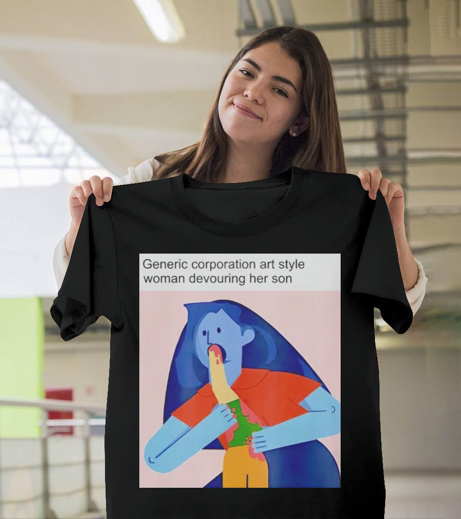 Generic Corporation Art Style Woman Devouring Her Son T-Shirt