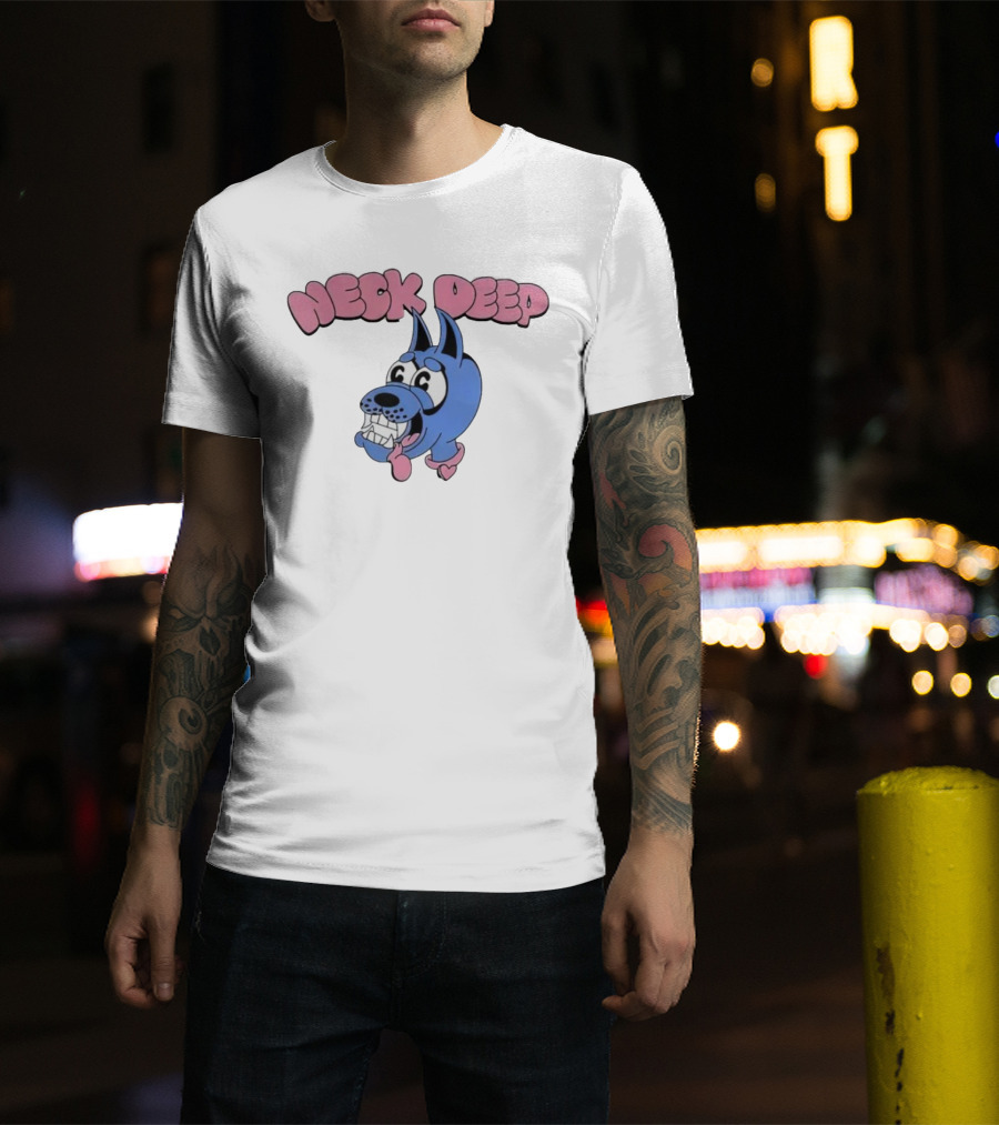 Neck Deep Cartoon Doggo With Drooling Tongue T-Shirt