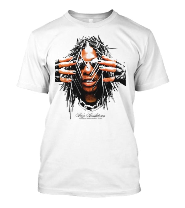 Teezo Touchdown Big Face Vintage Dark Sunglasses And Dreadlocks T-Shirt