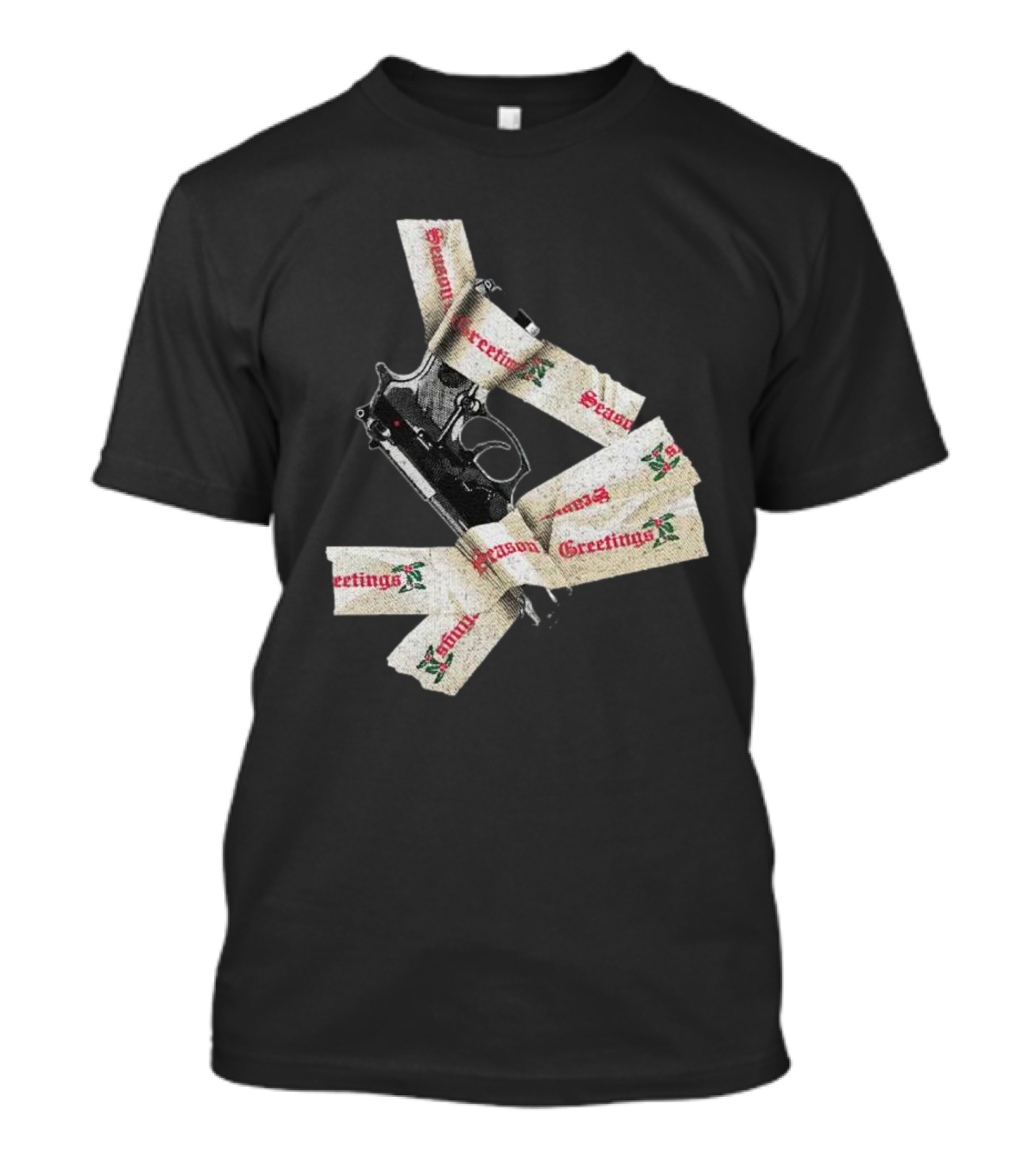 Yippie Ki Yay Seasons Greetings Gun Holiday Humorous Reference T-Shirt