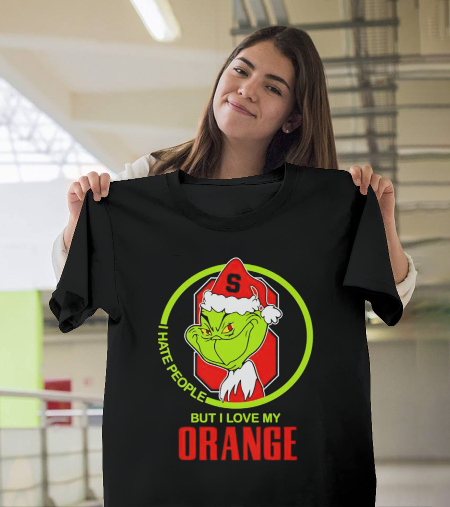 Grinch I Hate People But I Love My Syracuse Orange Christmas T-Shirt