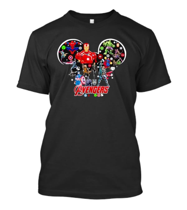 Avengers Marvel Characters In Mickey Mouse Head Shape T-Shirt