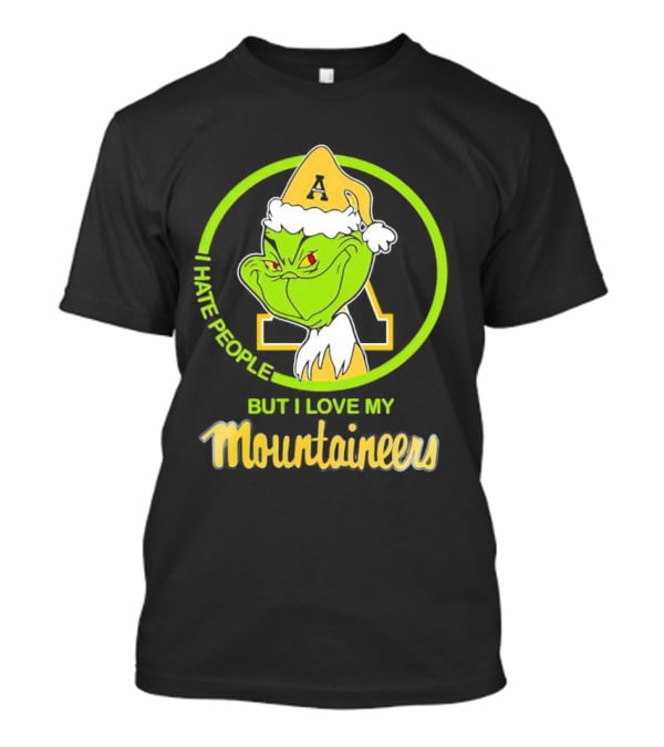 Grinch I Hate People But I Love My Appalachian State Mountaineers Christmas T-Shirt