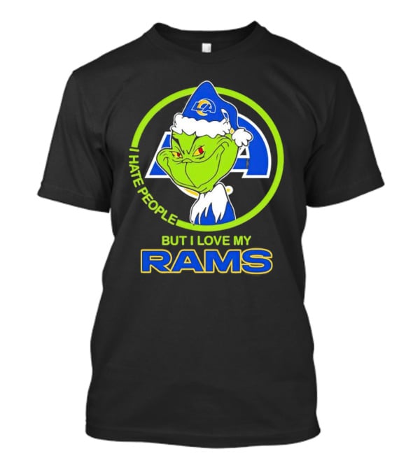 I Hate People But I Love My Los Angeles Rams Grinch T-Shirt