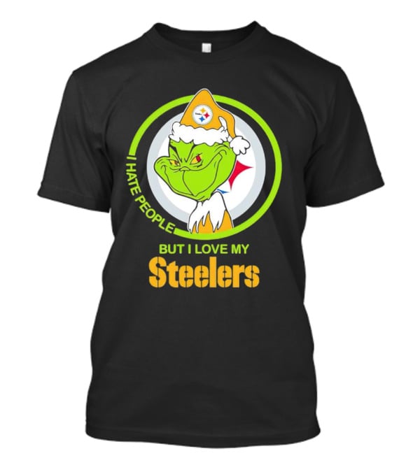 Grinch I Hate People But I Love My Steelers Pittsburgh T-Shirt