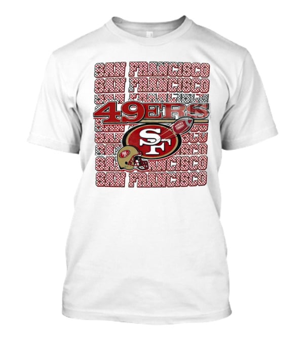 San Francisco 49ers Checkered Helmet T-Shirt