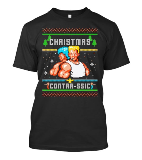 Christmas Contra-ssic Retro Gaming Mashup T-Shirt