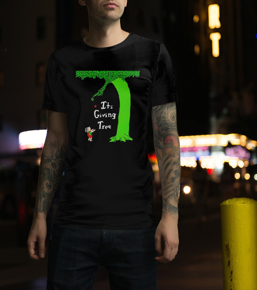 Its Giving Tree With Child And Green Tree T-Shirt