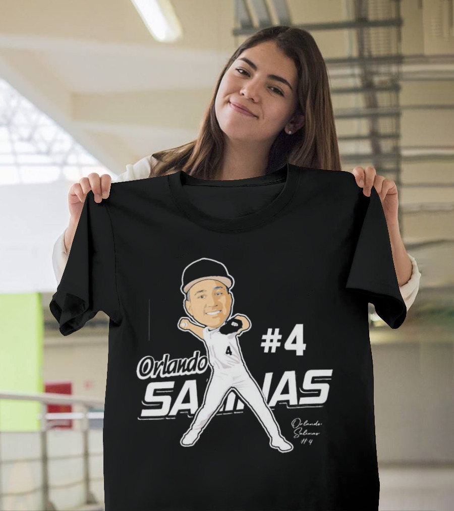 Orlando Salinas #4 Caricature Signature T-Shirt